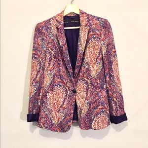 zara paisley blazer